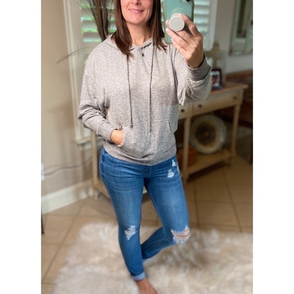 ⭐️Plush Drawstring Brushed Hacci Knit Hoodie 0919 - Picture 3 of 8